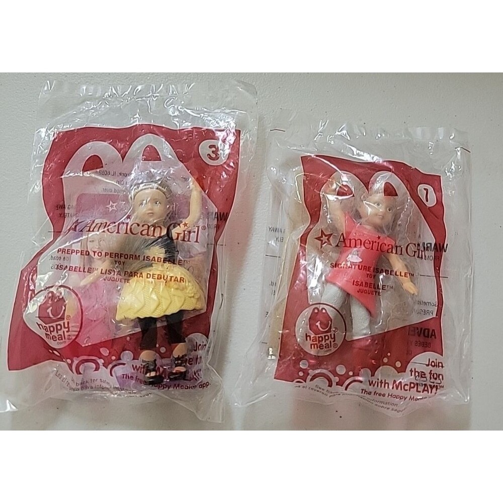2014 American Girl Doll Isabelle lot #1 & 3 McDonalds Happy‎ Meal Toy